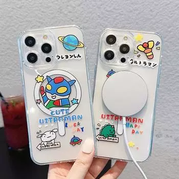 Мягкий чехол для телефона из ТПУ с милым рисунком Magsafe с беспроводной зарядкой для iPhone 14 Plus 13 12 11 Pro Max, противоударная задняя крышка iPhone 14 Pro Max