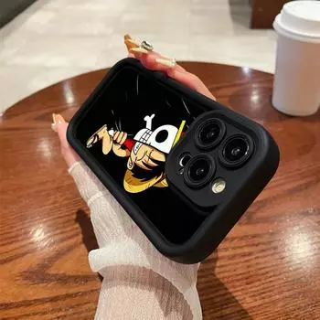 Мягкий чехол для телефона из ТПУ с ангельскими глазками для Samsung A05 A10 A30 A50 A13 A23 A53 A14 A24 A34 A54 A15 A25 A35 A55 S20 S23 FE S24 Ultra Ae55 аниме OnePiece Luffy Samsung A03