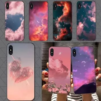 Мягкий чехол для телефона Kawaii Sky Space для iPhone 14 13 12 11 XS X 8 7 6 Plus Mini Pro Max SE 2022, мягкий черный чехол для телефона iPhone 14