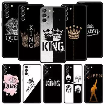 Мягкий чехол для телефона King Queen Lovers Couple для Samsung Galaxy S23 S22 S21 S20 FE Ultra 5G S10 S10E S9 S8 Plus 10 20, чехол-бампер Samsung S23 Plus