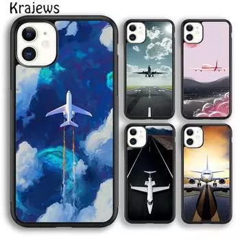Мягкий чехол для телефона Krajews airplane Travel Flying для iPhone 14 5 SE 6s 7 8 plus XR XS 11 12 13 pro max Samsung S21 S22ultra iPhone 6plus