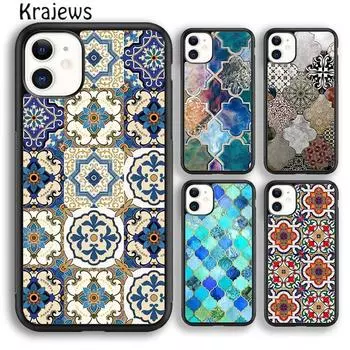 Мягкий чехол для телефона Krajews Ancient Floral Tiles для iPhone 14 6s 7 8 plus XR XS 11 12 13 pro max Samsung Galaxy S21 S22ultra iPhone 6plus