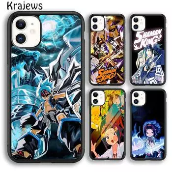 Мягкий чехол для телефона Krajews Anime Shaman King Bling для iPhone 14 5 SE 6s 7 8 plus XR XS 11 12 13 pro max Samsung S21 S22ultra iPhone 6plus