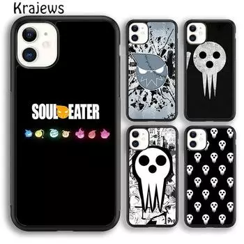Мягкий чехол для телефона Krajews Anime Soul Eater с символом iPhone 14 5 SE 6s 7 8 plus XR XS 11 12 13 pro max Samsung S21 S22ultra iPhone 6plus