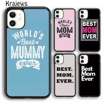 Мягкий чехол для телефона Krajews Best Mom Ever Quotes для iPhone 14 5 6s 7 8 plus XR XS 11 12 13 pro max Samsung S21 S22ultra Plus iPhone 6plus