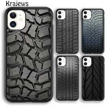 Мягкий чехол для телефона Krajews Car Tire Tread Art Print для iPhone 14 5 6s 7 8 plus X XR XS 11 12 13 pro max Samsung S21 S22 ultra iPhone 6plus