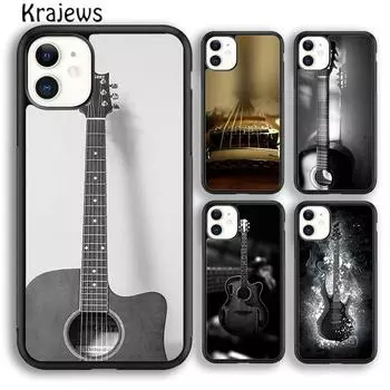 Мягкий чехол для телефона Krajews Classic Wood Guitar для iPhone 14 5 6s 7 8 plus X XR XS 11 12 13 pro max Samsung S21 S22ultra Plus iPhone 6plus
