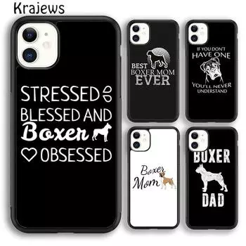 Мягкий чехол для телефона Krajews Cute Boxer Dog для iPhone 14 5s 6s 7 8 plus X XR XS 11 12 13 pro max Samsung Galaxy S21 S22 ultra iPhone 6plus