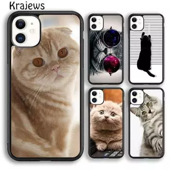 Мягкий чехол для телефона Krajews Cute Kittens cat для iPhone 14 5 6s 7 8 plus X XR XS 11 12 13 pro max Samsung Galaxy S21 S22 ultra iPhone 6plus