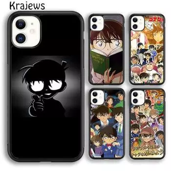 Мягкий чехол для телефона Krajews «Детектив Конан» для iPhone 14 5S 6S 7 8 plus X XR XS 11 12 13 pro max Samsung Galaxy S21 S22 ultra iPhone 6plus