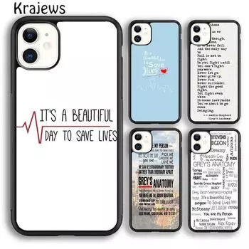 Мягкий чехол для телефона Krajews Grey s Anatomy Quotes из телесериала для iPhone 14 5 6s 7 8 plus XR XS 11 12 13 pro max Samsung S21 S22ultra iPhone 6plus