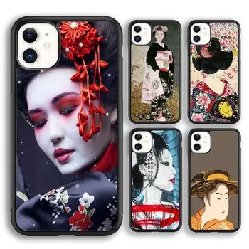 Мягкий чехол для телефона Krajews Japanese Geisha для iPhone 14 5s 6s 7 8 plus X XR XS 11 12 13 pro max Samsung Galaxy S21 S22 ultra iPhone 6plus
