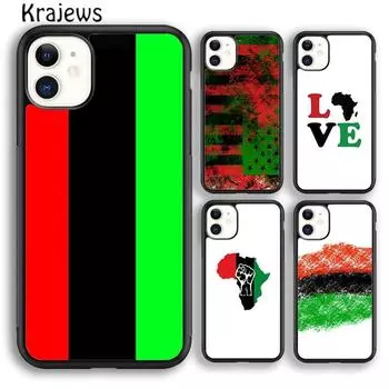 Мягкий чехол для телефона Krajews Pan African Flag для iPhone 14 5 6s 7 8 plus X XR XS 11 12 13 pro max Samsung Galaxy S21 S22 ultra iPhone 6plus