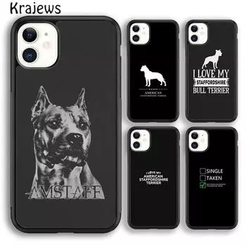 Мягкий чехол для телефона Krajews с американским стаффордширским терьером для iPhone 14 SE 6 7 8 plus XR XS 11 12 13 pro max Samsung S21 S22 iPhone 6plus
