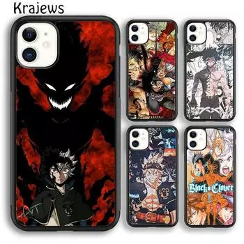 Мягкий чехол для телефона Krajews с аниме «Черный клевер» для iPhone 14 5 6s 7 8 plus XR XS 11 12 13 pro max Samsung Galaxy S21 S22ultra iPhone 6plus