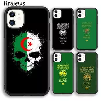 Мягкий чехол для телефона Krajews с флагом Алжирского паспорта для iPhone 14 5 SE 6s 7 8 plus XR XS 11 12 13 pro max Samsung S21 S22ultra iPhone 6plus