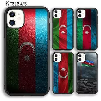 Мягкий чехол для телефона Krajews с флагом Азербайджана для iPhone 14 5S 6S 7 8 plus X XR XS 11 12 13 pro max Samsung Galaxy S21 S22 ultra iPhone 6plus