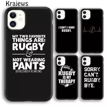Мягкий чехол для телефона Krajews с милым игроком в регби для iPhone 14 5 SE 6s 7 8 plus 11 12 13 pro XR XS max Samsung S21 S22ultra Plus iPhone 6plus