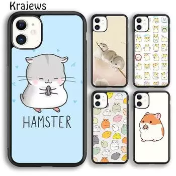 Мягкий чехол для телефона Krajews с мультяшным хомяком для iPhone 14 5 SE 6s 7 8 plus XR XS 11 12 13 pro max Samsung Galaxy S21 S22ultra iPhone 6plus