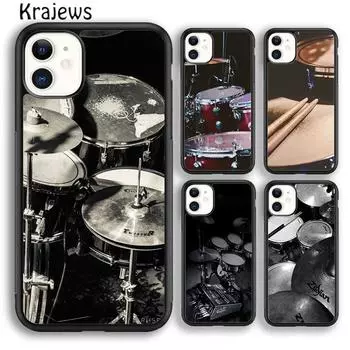 Мягкий чехол для телефона Krajews с музыкальным инструментом Drum для iPhone 14 5 SE 6s 7 8 plus XR XS 11 12 13 pro max Samsung S21 S22ultra iPhone 6plus