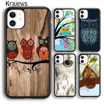 Мягкий чехол для телефона Krajews с разноцветными совами для iPhone 14 5 6s 7 8 plus X XR XS 11 12 13 pro max Samsung Galaxy S21 S22 ultra iPhone 6plus