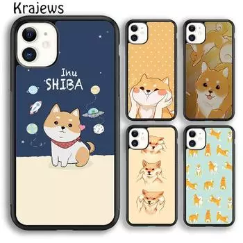 Мягкий чехол для телефона Krajews с забавным Шиба-ину для iPhone 14 5 SE 6s 7 8 plus XR XS 11 12 13 pro max Samsung Galaxy S21 S22ultra iPhone 6plus