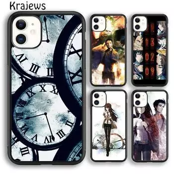 Мягкий чехол для телефона Krajews Steins Gate аниме для iPhone 14 5 SE 6s 7 8 plus XR XS 11 12 13 pro max Samsung S21 S22ultra Plus iPhone 6plus