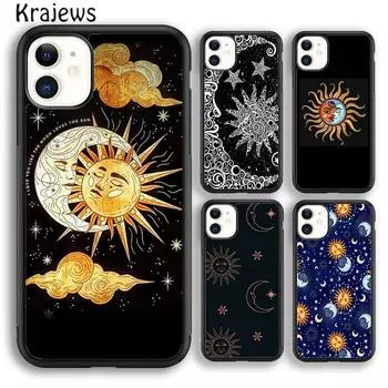 Мягкий чехол для телефона Krajews Sun and Moon Face для iPhone 14 5 SE 6s 7 8 plus X XR XS 11 12 13 pro max Samsung S21 S22 ultra iPhone 6plus