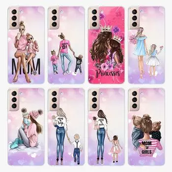 Мягкий чехол для телефона Love Flower Mom Baby для Samsung Galaxy S22 Pro S21 S20 FE Ultra S10 S10E Lite S9 S8 Plus S7 S6 Edge Samsung S22 Ultra