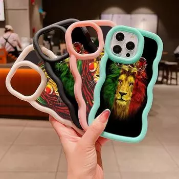 Мягкий чехол для телефона Macaron Big Wave для iPhone 11 12 13 14 15 Pro Max Samsung A13 A23 A14 A24 A53 A54 A55 Xiaomi Redmi Note 13 12C, чехол A49 с дизайном льва for iPhone 6(6s)