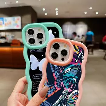 Мягкий чехол для телефона Macaron из ТПУ для Samsung A11 A12 A13 A14 A15 A23 A24 A25 A52 A53 A54 A55 A30 A50 S20 S23 FE S24 Ultra Cover Ae61 с бабочкой Design Art Samsung A02S(A03S)(M02S)