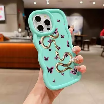 Мягкий чехол для телефона Macaron из ТПУ для iPhone 11, 12, 13, 14, 15 Pro Max SE X Xs XR 6 6s 7 8 Plus Tecno Camon 19 Realme C35, чехол Ae57, черное золото, змея for iPhone 6(6s)(7)(8)