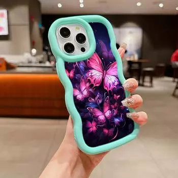 Мягкий чехол для телефона Macaron из ТПУ для iPhone 11, 12, 13, 14, 15 Pro Max SE X Xs Max XR 6 6s 7 8 Plus Tecno Camon 19 20 Realme C35 Ae65, милый цветок с бабочкой for iPhone 6(6s)(7)(8)