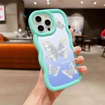 Мягкий чехол для телефона Macaron из ТПУ для iPhone 11 12 13 14 15 Pro Max SE X XR 7 8 Tecno Camon 19 20 Realme C35 Ae67 Цветок-бабочка Милый мультяшный арт-дизайн for iPhone 6(6s)(7)(8)