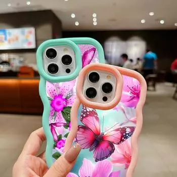 Мягкий чехол для телефона Macaron из ТПУ для Samsung A11 A12 A13 A14 A15 A23 A24 A25 A52 A53 A54 A55 A30 A50 S20 S23 FE S24 Ultra Cover Ae66, милый чехол с бабочкой и цветком Samsung A02S(A03S)(M02S)