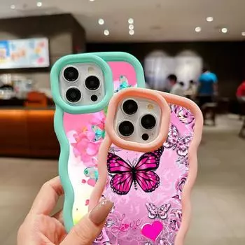 Мягкий чехол для телефона Macaron из ТПУ для Samsung A11 A12 A13 A14 A15 A23 A24 A25 A52 A53 A54 A55 A30 S20 S23 FE S24 Ultra Cover Ae65, милый чехол с бабочкой и цветком Samsung A02S(A03S)(M02S)