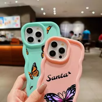 Мягкий чехол для телефона Macaron из ТПУ для Samsung A12 A13 A14 A15 A30 A23 A24 A25 A52 A53 A54 A55 J7 S20 S23 FE S24 Ultra Cover Ae59, арт-дизайн с бабочкой, милый Samsung A02S(A03S)(M02S)