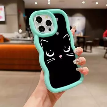 Мягкий чехол для телефона Macaron из ТПУ для iPhone 11 12 13 14 15 Pro Max SE X Xs Max XR 6 7 8 Tecno Camon 19 20 Pro Realme C35 Ae73 Dark Eyes cat design art for iPhone 6(6s)(7)(8)