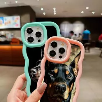 Мягкий чехол для телефона Macaron из ТПУ для Samsung A11 A12 A13 A14 A15 A20 A23 A24 A25 A52 A53 A54 A55 S20 S23 FE S24 Ultra Cover Ae52 Animal Dog Doberman art Samsung A02S(A03S)(M02S)