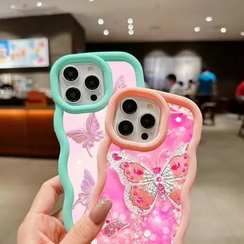 Мягкий чехол для телефона Macaron из ТПУ для Samsung A12 A13 A14 A15 A23 A24 A25 A52 A53 A54 A55 S20 S23 FE S24 Ultra Cover Ae60 Butterfly Симпатичный мультяшный арт-дизайн Samsung A02S(A03S)(M02S)