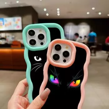 Мягкий чехол для телефона Macaron из ТПУ для Samsung A12 A13 A14 A15 A23 A24 A25 A53 A54 A55 A30 A50 J7 S20 S23 FE S24 Ultra Cover Ae73 Dark Eyes cat design art Samsung A02S(A03S)(M02S)