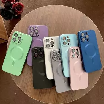 Мягкий чехол для телефона Magsafe с защитой от отпечатков пальцев для Iphone 14 12 11 13 Pro Max 14 Plus с защитной пленкой для камеры For iPhone 11 розовый