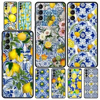 Мягкий чехол для телефона Mediterranean Lemon для Samsung Galaxy S24 S23 S22 S20 Ultra S21 FE 5G S10 S9 Plus S10E S8 20, силиконовый чехол Samsung S24Ultra