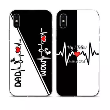 Мягкий чехол для телефона MY LIFELINE MOM AND DAD для iPhone 11 pro max XS 7 8 plus XR X 6S 6 5S SE 2020, прозрачный чехол с уникальным дизайном iPhone SE2020