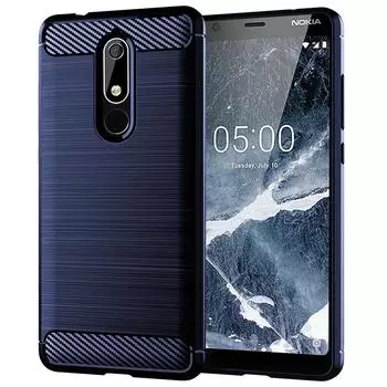 Мягкий чехол для телефона, полная защита для Nokia 5.1, матовый чехол из углеродного волокна для nokia5.1, силиконовые чехлы, чехлы, Fundas Nokia 5.1 чёрный