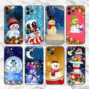 Мягкий чехол для телефона «Рождественский снеговик» для iPhone 11 13 Pro Max 12 Mini 7 8 Plus SE 2020 X XS 6 6S 5 5S Funda, силиконовая задняя крышка Sac iPhone 5 5S SE