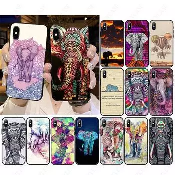 Мягкий чехол для телефона с африканским индийским слоном для iphone 14pro xr 11 12 13pro max 5S 6splus 7 8plus SE 12mini x xs max чехол Iphone 5 5S