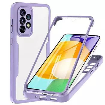 Мягкий чехол для телефона с двойным передним и задним экраном на 360 градусов для Samsung Galaxy S22 Ultra S21 Plus A23 A33 A53 A73 A22 A13 A12 A51 A71 M32 4G 5G Max, прозрачный полный чехол Samsung Galaxy S22 Ultra красный