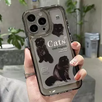 Мягкий чехол для телефона с изображением милого кота и животного для iPhone 11, чехол для iPhone 15 Pro 12 13 14 Pro Max XR XS Max X 7 8 Plus SE 2020, прозрачный чехол Y2k For iPhone 11Pro Max