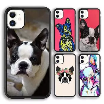 Мягкий чехол для телефона с изображением щенка бостонского терьера для iPhone 14 XR X XS Max 5S 6S 7 8 Plus SE 2020 11 12 13 Pro Max Mini Phone Cover iPhone 6plus
